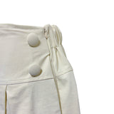 (2color) Tone-on-Tone Button Pintuck Flare Skirt