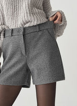 Leaf Wool High Shorts