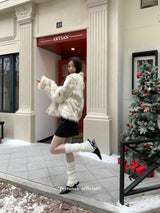 Ivory Fox High-Sleeved Collar Jacket