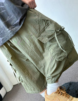 Riboni Crinkled Nylon Cargo Bermuda Shorts 3color