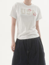 Star lettering patch short-sleeve T-shirt -3C
