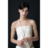  N.024/SHELL LEATHER NECKLACE_BLACK