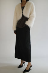 Crop fur jacket