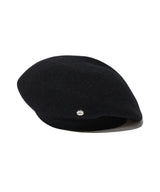 Clover Heart Wool Blend Beret Black