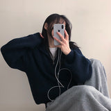 Hazenデイリーハイネックジップアップニット