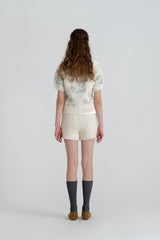 Leaf knit pants_ivory
