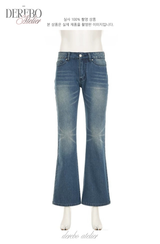 Roy Blue Dist Semi-Long Denim Pants