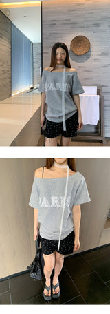 Black dot denim short pants