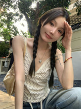 Mini heart V-neck sleeveless tee
