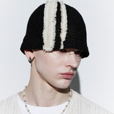 DENIM PATCHED BEANIE - BLACK
