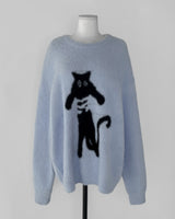 enjoy black cat angora long NT