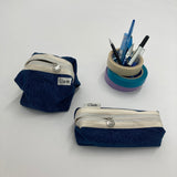 Clam round pencilcase _ Blue denim