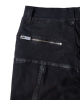 PADDED FLARED PAINTED DENIM PANTS
