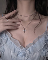 [Anti-tarnish] Baby Angel Layered Necklace - Silver ver.