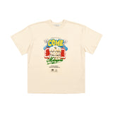 [UNISEX] C.O.M.E モータースポーツオーバーサイズプリントコットンジャージTシャツ（ベージュ）