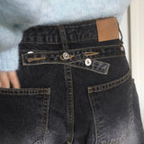 Sembe Back Bizo Button Washing Denim Pants
