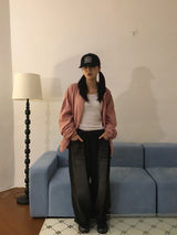 wide black denim pants (1color)
