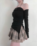 picona check plum layered sk
