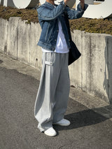ONE SIDE SNAP BUTTON SWEAT PANTS