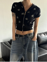 Star crop hood zip up(2color)