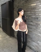 レース レイヤード Tシャツ