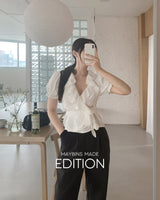 【MADE】Frill wrap blouse
