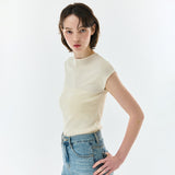CAP SLEEVE KNIT CREAM