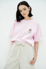 25SS タンニングオパンチュウサギベーシックロゴ半袖Tシャツ ピンク