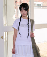 LACE FLOWER T SHIRT - WHITE