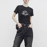 ルアンクロップドプリンティドTシャツ