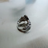 Woven Detail Silver Ring