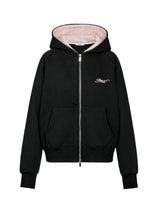 Raglan 2way Hood Zip-up (BLACK)