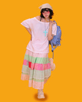 love<3 patchwork long skirt