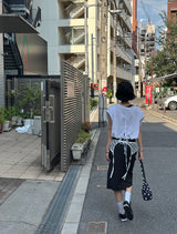 ハイエンドレイヤードベルトセットトラックミディスカート