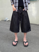 コーデュロイピンタックバミューダパンツ(black)