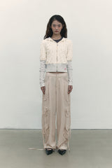 STRING SHIRRING POINT CARGO PANTS [IVORY]