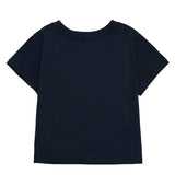 'LESS RULES MORE LOVE' クロップドTシャツ ネイビー/ホワイト [WOMAN]