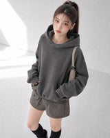 (UNISEX) ハーフハイネッククロップフーディー
