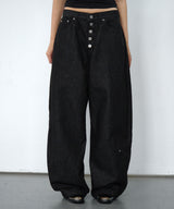 レッド デニム パンツ (black)