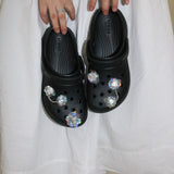 【MADE】dewy flower  shoe charm (very silver, 3pcs)