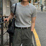 LMN ルトンショルダーセミジップアップマッスルフィットショートスリーブTシャツ (5 colors)