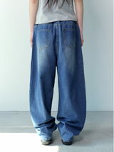 DEMON SIDE DIRTY LOGO DENIM BANDING PANTS UNISEX