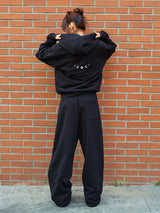 CHECK ROLL UP SWEATPANTS BLACK