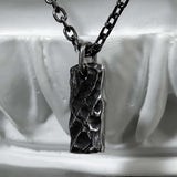 SS-BLACKLINE MATERIAL CHAIN NECKLACE_black silver