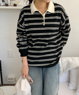 Bintz Stripe Collar Knitw