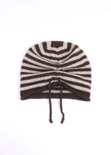STRIPE SHIRRING LOOSE BEANIE