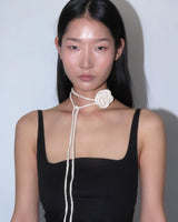 Organic Rose Necklace - Pure White
