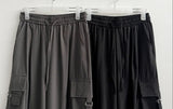 Send-banding two-pocket cargo wide pants