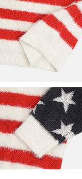 [F/W] アメリカンフラグヘアラウンドネックニット(2color)