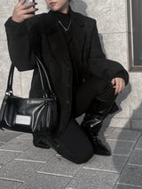 line suede blazer jacket (2color)
